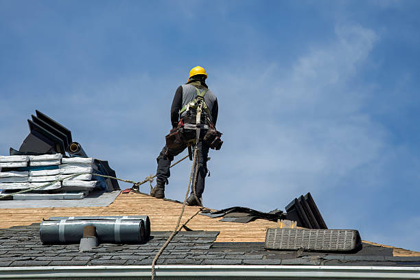 Professional Gutter Installation technician working in Irvona, PA